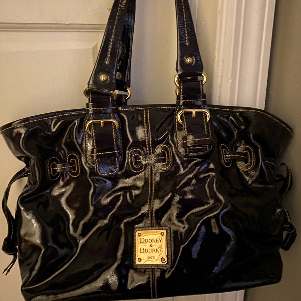 Dooney & Bourkey Patent Leather Drawtop Bag